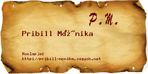Pribill Mónika névjegykártya